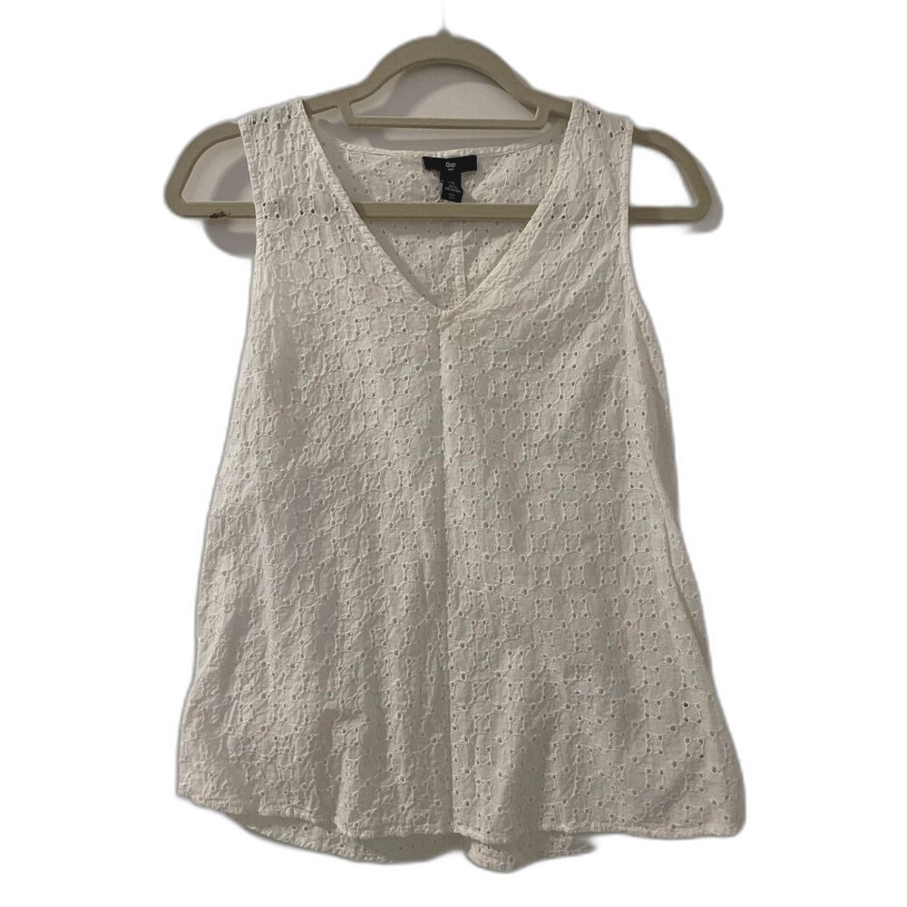 White Eyelet Summer Tank Top